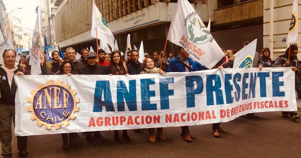 Marcha de la Agrupación Nacional de Empleados Fiscales.